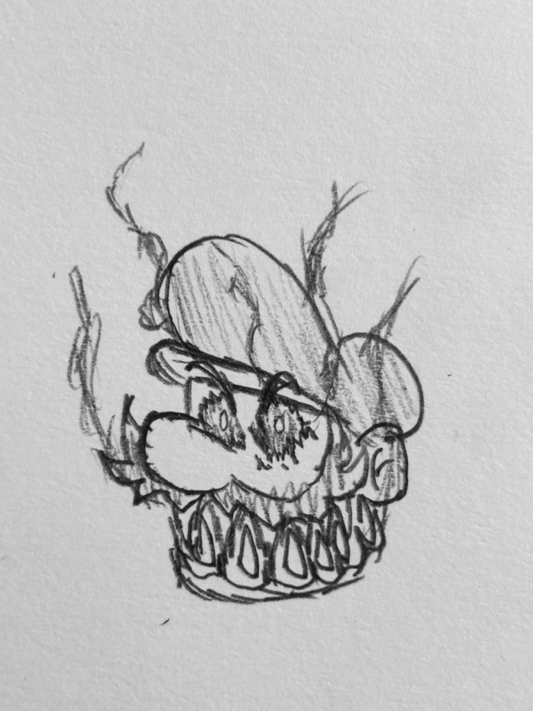 JaysonVazq2053's tweet image. “What’s the matter Brandon, afraid of a little Fire?”
Also includes: Mario (obituary sketch) + 2017MXs “true emotions “ + 2017MX transformation into a Chain Chomp.
#SuperMarioExe #marioexe #soniclegacyobituary #2017MX #SuperMarioOdyssey #art
Mario.exe owned by @ZER0X101