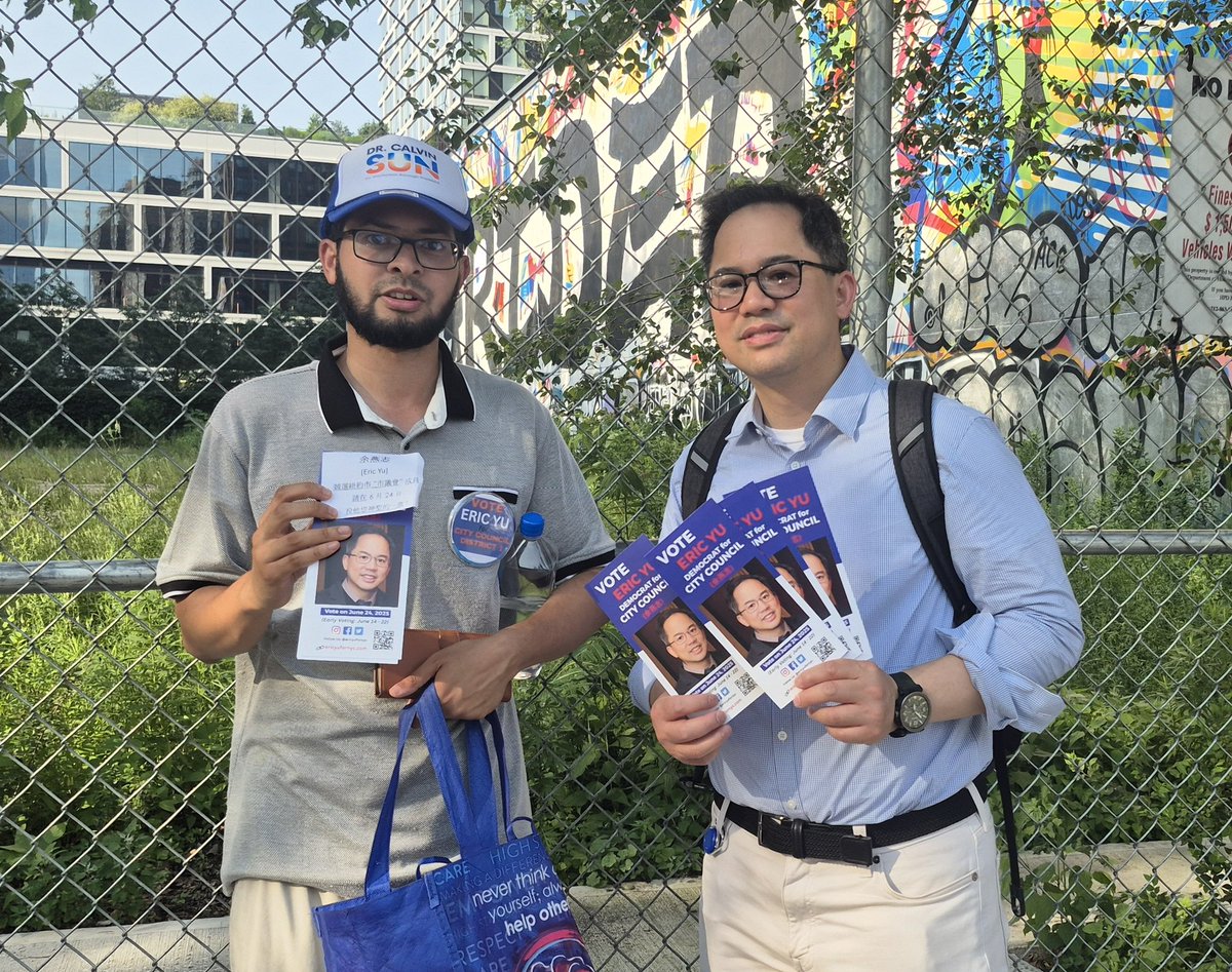 EricYuforNYC's tweet photo. Day 9: LAST DAY of Early Voting! 

We wrapped up the final day of early voting . Thank you for your support and help to spread our message!

To everyone who cast their vote for me, thank you! Let's keep pushing for change and head to the polls on Tuesday, 6/24 #votenyc #teamwork https://t.co/3SmofEpGq5