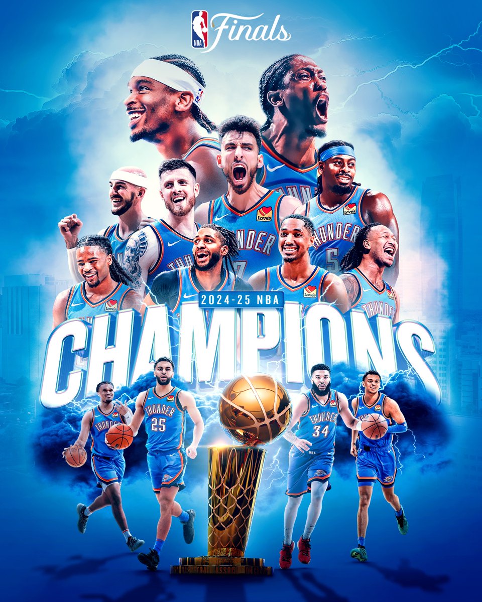 NBASpain (@nbaspain) on Twitter photo ¡Los THUNDER se proclaman CAMPEONES de la NBA! 🆕🏆
Victoria ante Indiana en el Game 7 para alcanzar la gloria.
👏 ¡Enhorabuena, <a href="/okcthunder/">OKC THUNDER</a>!
#NBAFinals ¡Los THUNDER se proclaman CAMPEONES de la NBA! 🆕🏆
Victoria ante Indiana en el Game 7 para alcanzar la gloria.
👏 ¡Enhorabuena, <a href="/okcthunder/">OKC THUNDER</a>!
#NBAFinals
