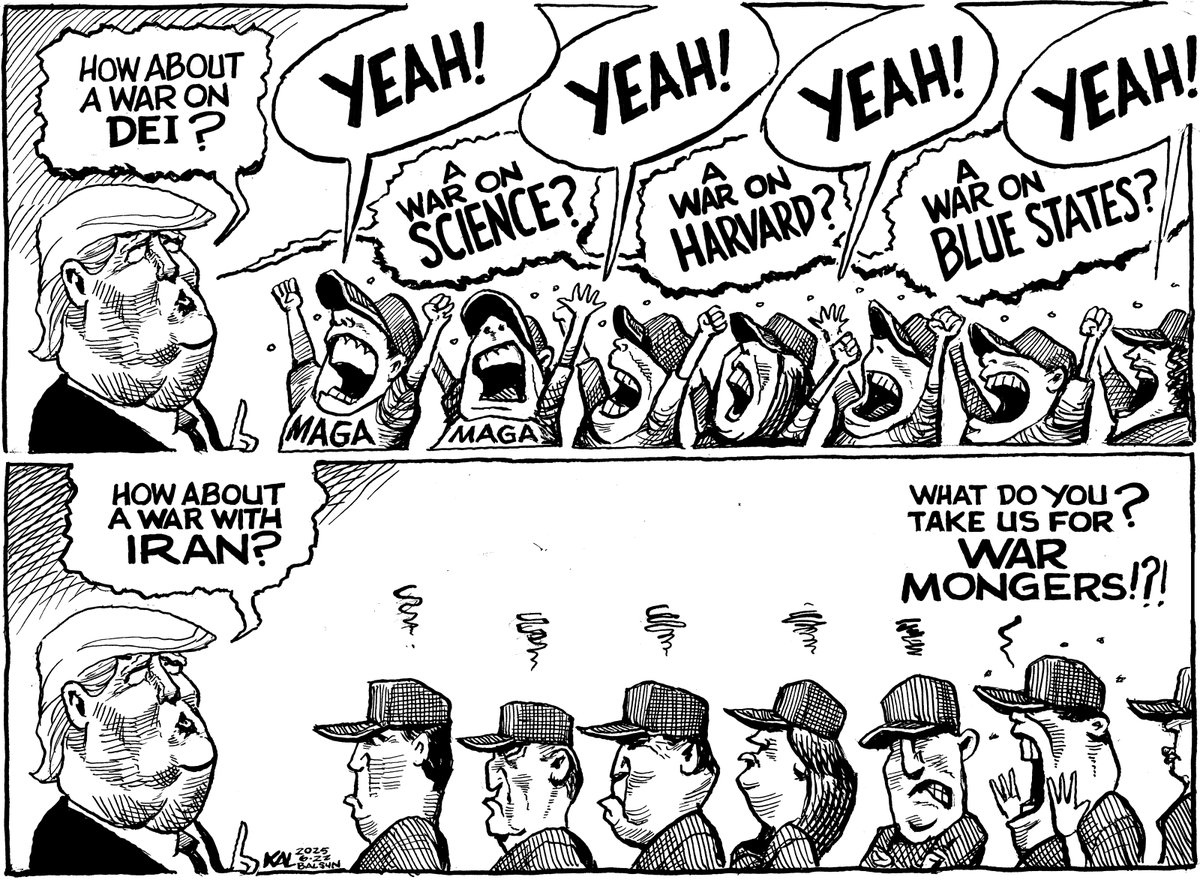Today's cartoon from The Baltimore Sun.
#MAGA #trump #iran #cartoon #satire