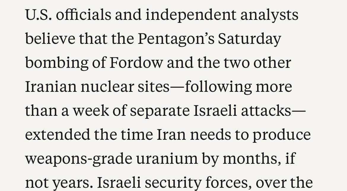 I’m old enough to remember when the JCPOA was relentlessly criticized for “only” setting Irans nuclear program back by *15 years*.