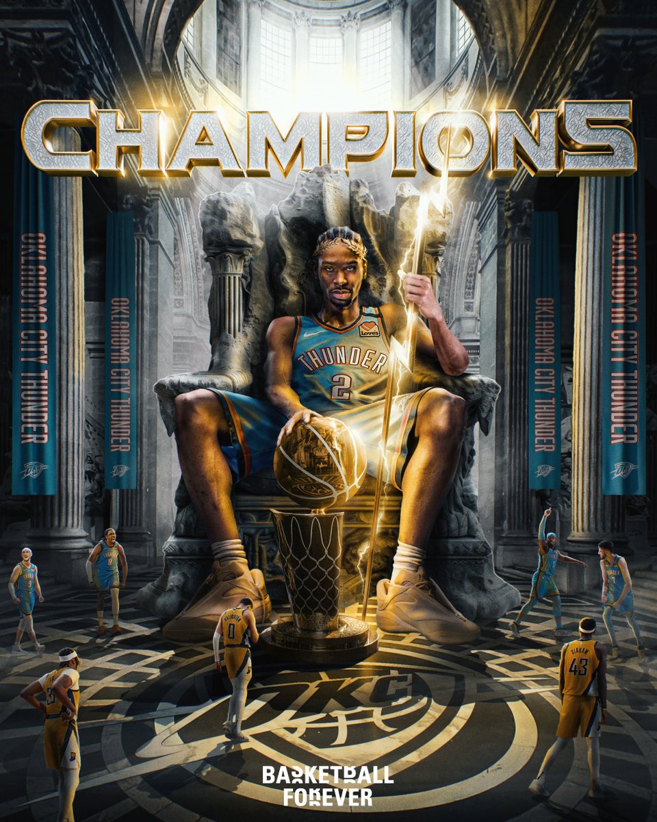 OKC ARE THE 2025 NBA CHAMPIONS 🏆

Shai Gilgeous-Alexander: 29 PTS, 5 REB, 12 AST, 1 STL, 2 BLK