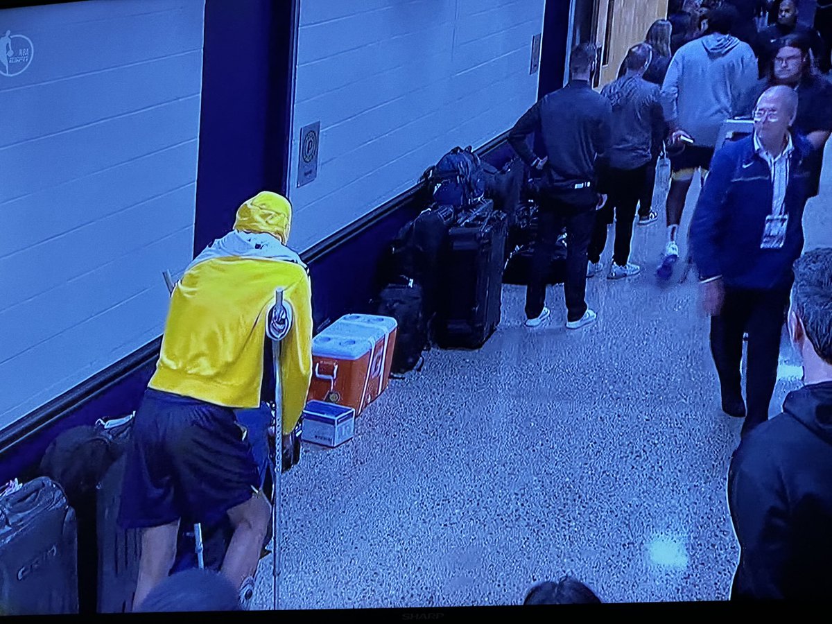 Tyrese Haliburton met his teammates as they left the floor.