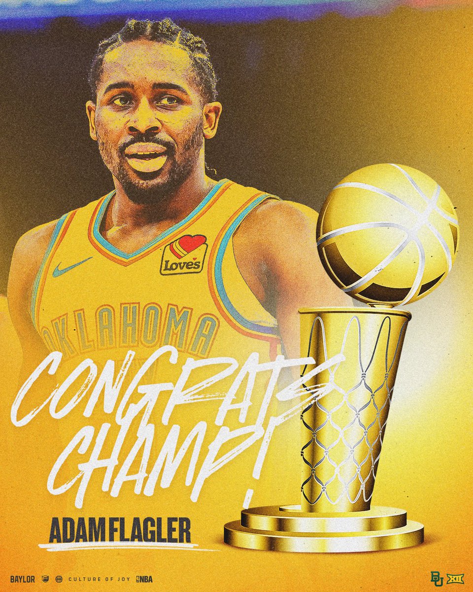Baylor Men’s Basketball (@baylormbb) on Twitter photo He knows a thing or two about championships!
Congrats, <a href="/adamflagler/">Adam Flagler</a>! 🏆
#SicEm | #CultureofJOY He knows a thing or two about championships!
Congrats, <a href="/adamflagler/">Adam Flagler</a>! 🏆
#SicEm | #CultureofJOY
