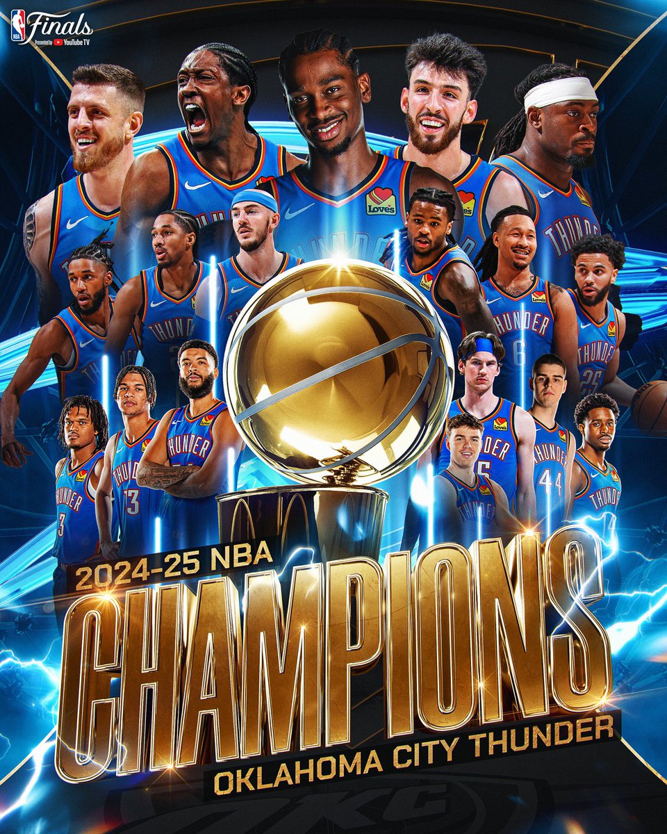 deportes_rpc's tweet photo. ¡CAMPEONES!🏆🤩
Los Thunder vencieron 103-91 a los Indiana Pacers en el séptimo juego de la serie final de la NBA.
#NBARPC https://t.co/cusVHhu8tE