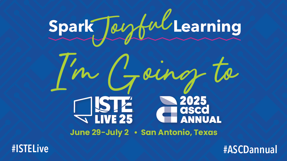 cyberteacher's tweet photo. I attended my 1st @ISTEofficial Conference over TWENTY years ago! (NECC days) Next weekend I will depart to attend &amp; present once again! I look forward to re-connecting &amp; meeting #teachers &amp; #eduleaders for #ISTELive25 in San Antonio!
#edtech #digcit #eduMatch #MOedu #MADeducator https://t.co/X3iFDJcF5A