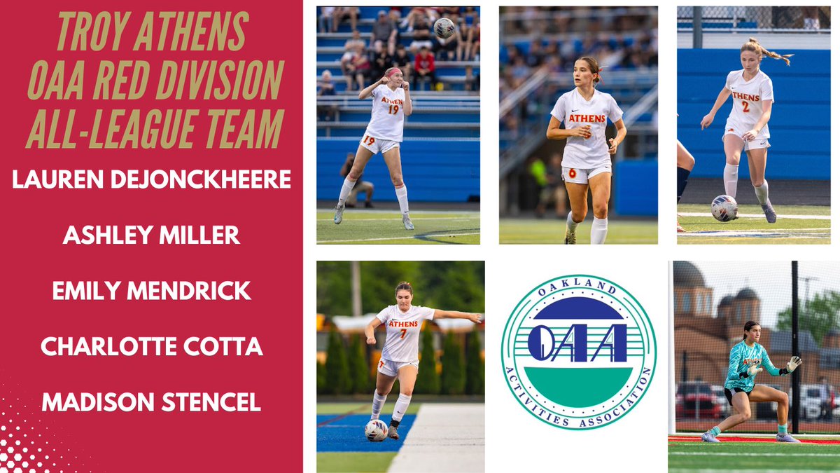 Troy Athens <a href="/OAAathletics/">OAA Athletics</a> All-League Team
⚽️Lauren DeJonckheere 
⚽️Ashley Miller
⚽️Emily Mendrick
⚽️Charlotte Cotta
⚽️Madison Stencel 
#GoHawks