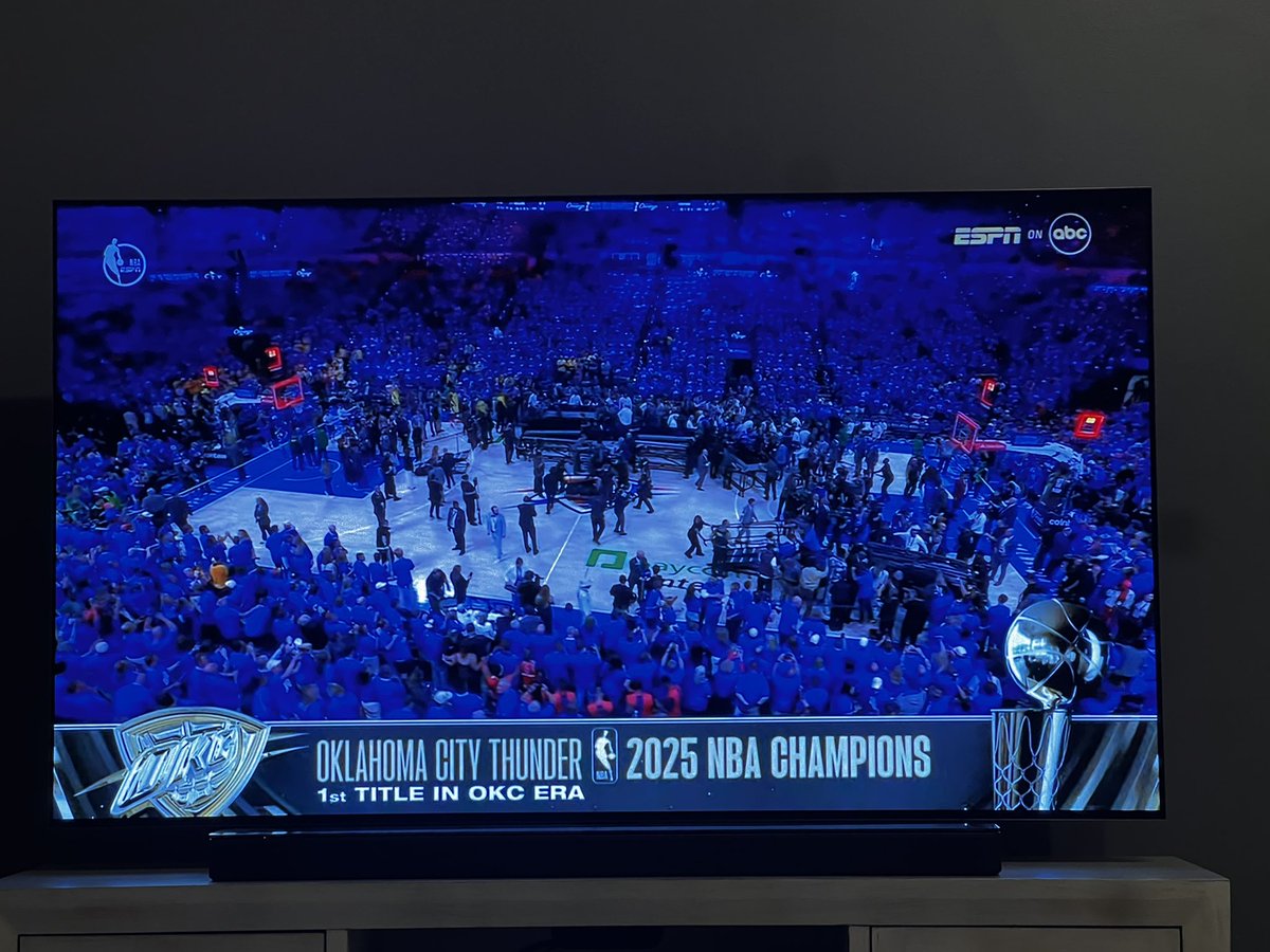 The Thunder capture the first major professional championship in Oklahoma sports history 

#ThunderUp #NBAFinals