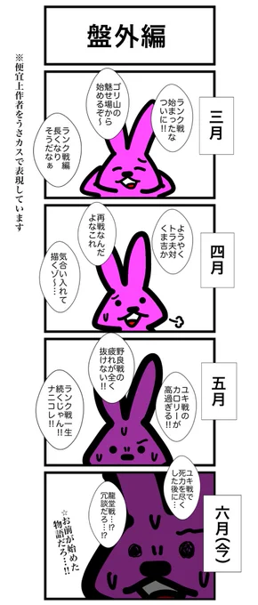 本日は盤外編で失礼します!土日で人並みに寝たら復活しました。ここからまた心機一転頑張ります

#カードゲームうさぎ 
#エピソード・ライ太 