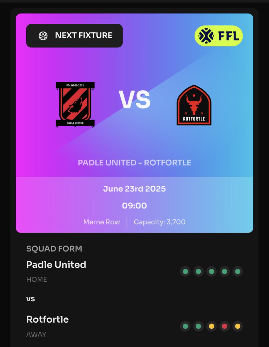 It's been 11 games since we last played Rotfortle and lost 1-0 to an 89' strike. Tomorrow we face them again on the back of an 11-game undefeated streak. Win and were promoted!! Up the Padle!!