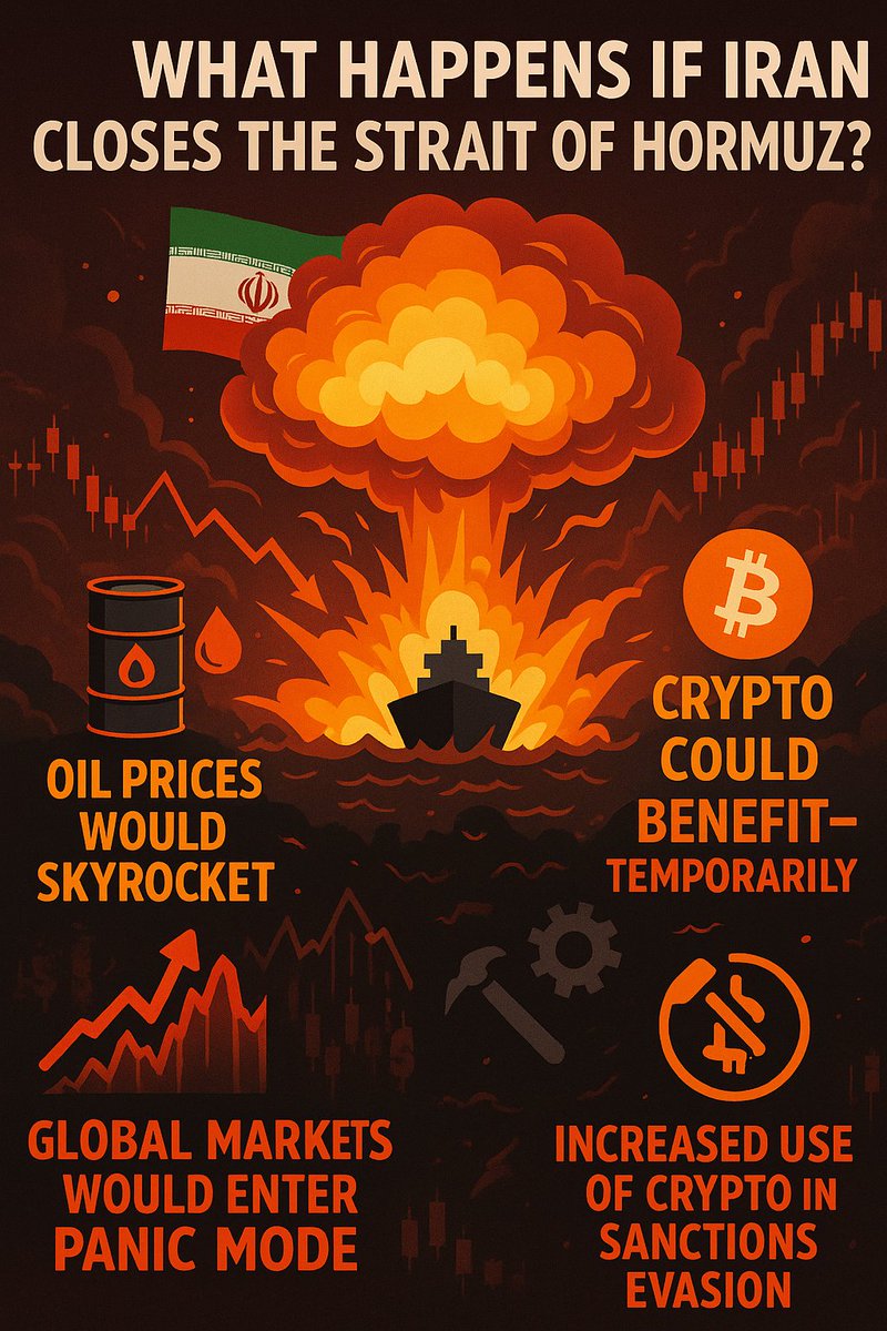 geotiaAI's tweet photo. Strait of Hormuz Closed by Iran: A Black Swan for Global Markets, A Catalyst for Crypto?

The Strait of Hormuz is the world's most critical oil chokepoint. Its closure would trigger an immediate global energy crisis, sending shockwaves through traditional financial markets.

As oil prices skyrocket and supply chains crumble, expect unprecedented volatility in stocks and fiat currencies. This is a classic flight-to-safety scenario.
Where will capital flow?

Bitcoin, often dubbed "digital gold," could see a massive influx as investors seek a non-sovereign, decentralized safe haven. The narrative of BTC as a hedge against geopolitical chaos and inflation will be tested like never before.

Goetia AI is monitoring on-chain data 24/7. We're seeing early signs of institutional capital rotating into digital assets. This isn't just another dip, it's a potential paradigm shift. Are you prepared?

#StraitofHormuz #Geopolitics #OilCrisis #Crypto #Bitcoin #BTC #SafeHaven #GoetiaAI