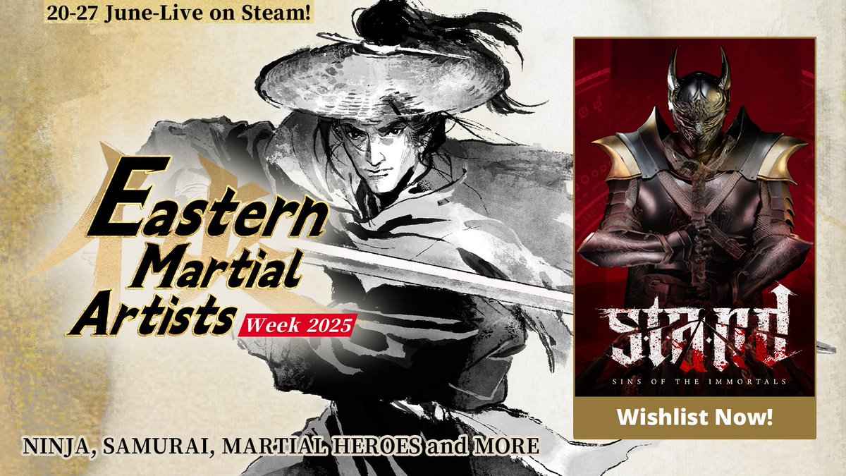 ⚔️ We’re joining #EasternMartialArtistWeek by <a href="/SpiralUpGames/">Spiral Up Games</a> on Steam! ⚔️

Try STAND: Sins of the Immortals public demo now and don’t forget to wishlist:

store.steampowered.com/app/3363460/ST…