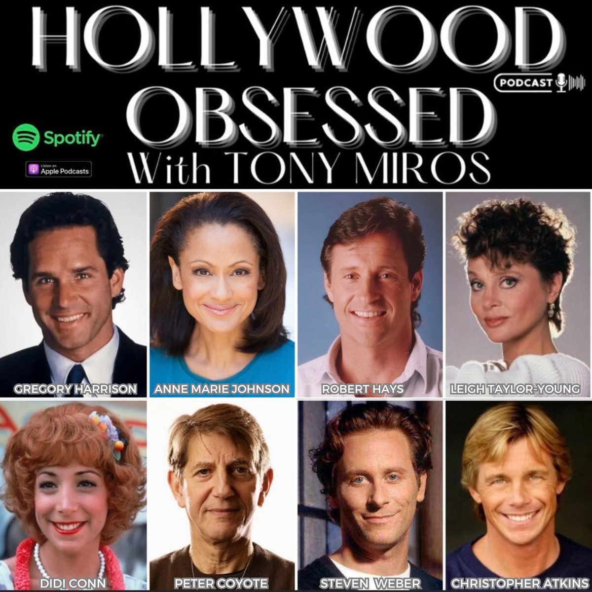 The stars are talking to #TonyMiros! Coming soon on <a href="/HLWDobsessed/">Hollywood Obsessed: The Podcast</a> : #GregoryHarrison, #AnneMarieJohnson, #RobertHays, #DidiConn, #StevenWeber &amp; more! Classic TV, vintage Hollywood, juicy stories—don’t miss it! #HollywoodObsessedpodcast #ClassicTV Listen: hollywoodobsessedthepodcast.com/guests/