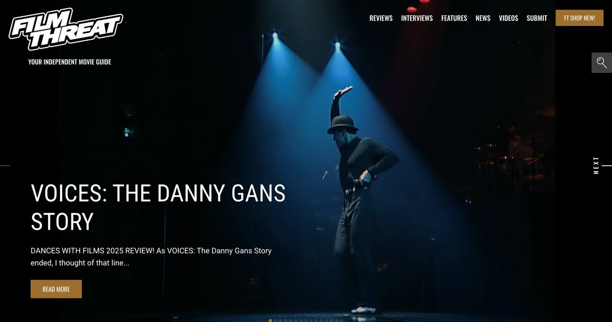 FilmThreat's tweet photo. "…the pain that killed, and the legacy that shall thrill..." Kent Hill looks at the @danceswithfilms entry VOICES: The Danny Gans Story.
https://t.co/nVK6cDoLVp #DancesWithFilms #FilmthreatDancesWithFilms #DancesWithFilms2025 https://t.co/85mprNEMKZ