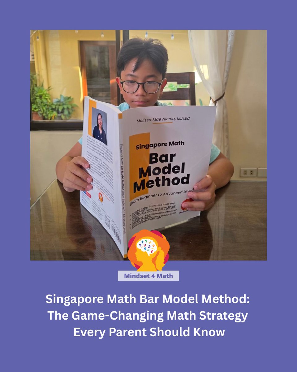 Mindset4math's tweet image. 😖 Word problems turning your home into a math war zone?
💡 Discover the Singapore Math bar model method: a tool that transforms how your child understands math.
📲 Click to read the guide and bring peace to math time.
mindset4math.com/singapore-math…
#SingaporeMath #mindset4math