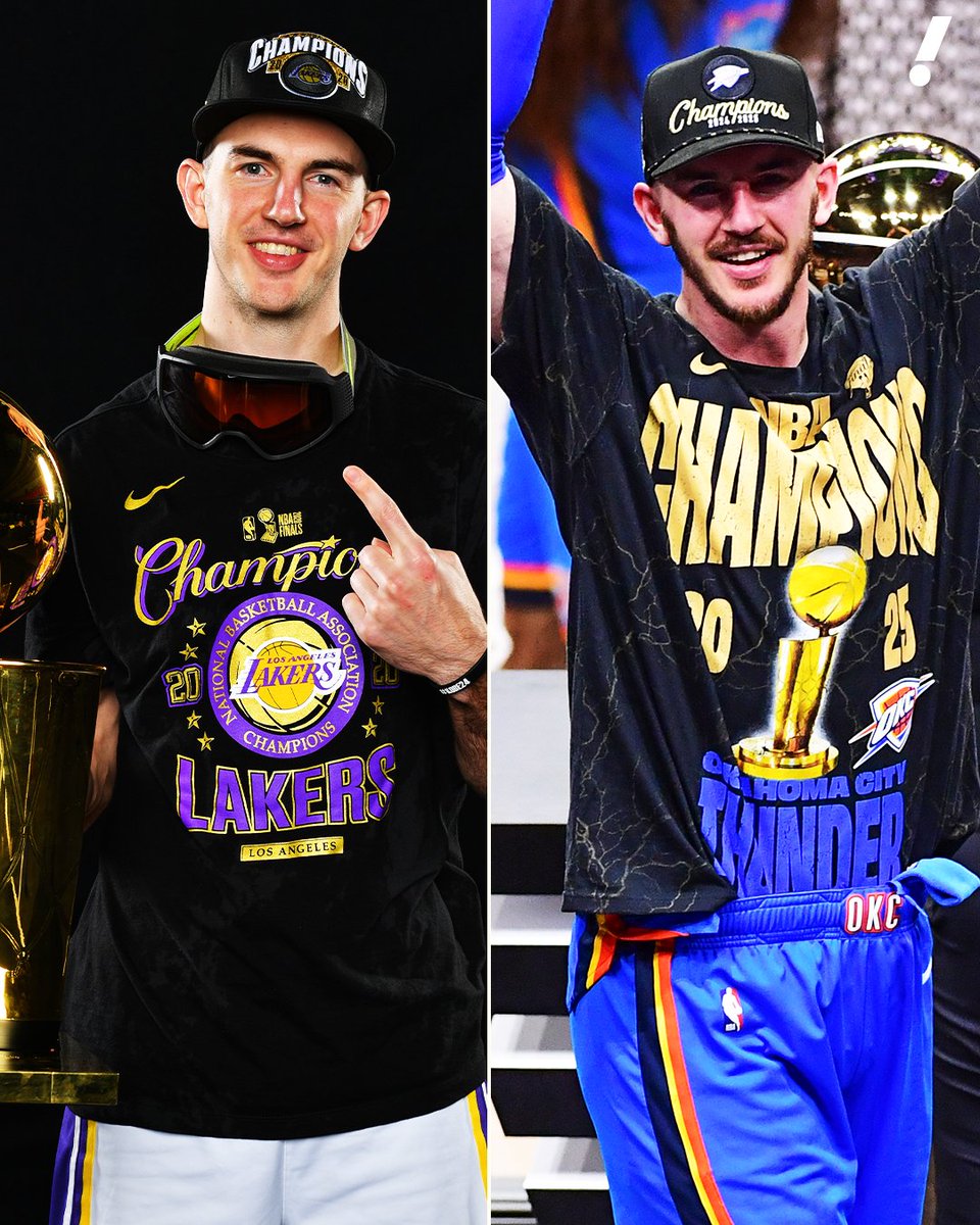 YahooSports's tweet photo. Alex Caruso went from being UNDRAFTED, playing in the G-LEAGUE to a 2X NBA CHAMPION ๐ฅ https://t.co/122MuvVS8o