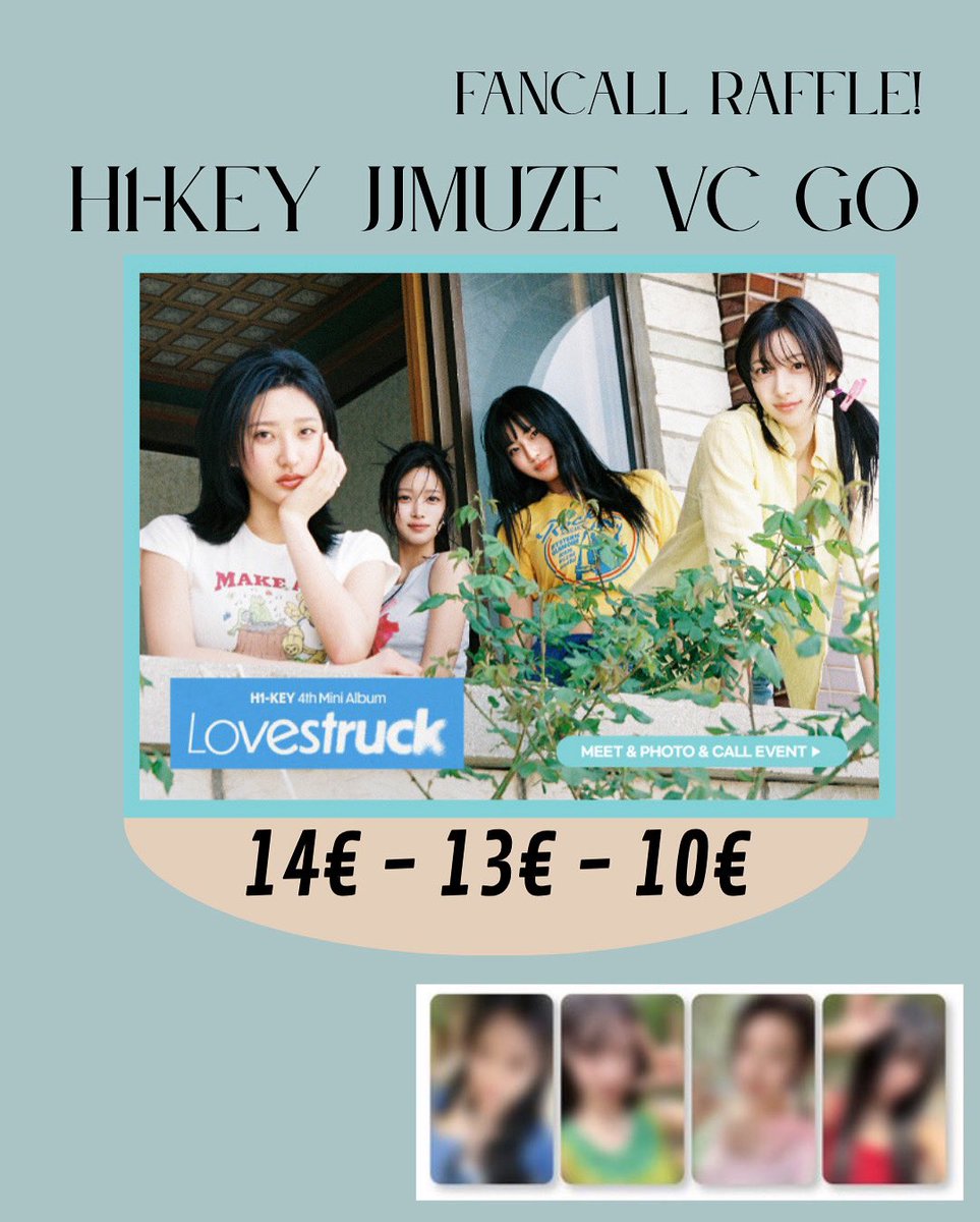 SweetMINARI_'s tweet photo. H1-KEY JJMUZE VC GO 

VIDEOCALL RAFFLE AVAILABLE

14€ FULL ALBUM - 13€ POB &amp; Inclusions - 11€ POB ONLY 

POBS AVAILABILITY: 
SEOI ✅✅
RIINA ✅✅
HWISEO ❌✅
YELL ✅✅

‼️4 PAYMENTS; INITIALS / EMS / CUSTOMS &amp; DOMESTIC SHIPPING 

FIND MY IG ⬇️⬇️
https://t.co/shwzlp0iOy https://t.co/ryRNob4FS6