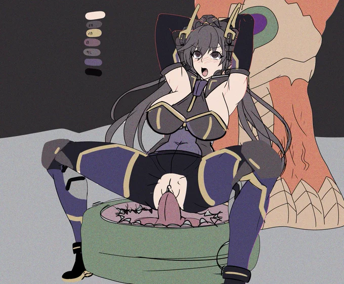とりあえずザックリ方向性ラフ 触手生えたタイヤとセックスと変わらんぞ、これ という事で竿に高さも欲しかったのでヤガンも