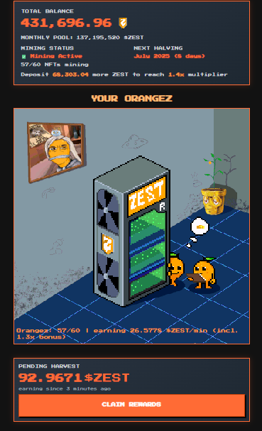 hntprz's tweet photo. GM happy mining @0xOrangez @Zest_Ronin 

zest taxi company is coming minting soon!

#zesty #orangez #zesttaxi https://t.co/oNKl018VKh