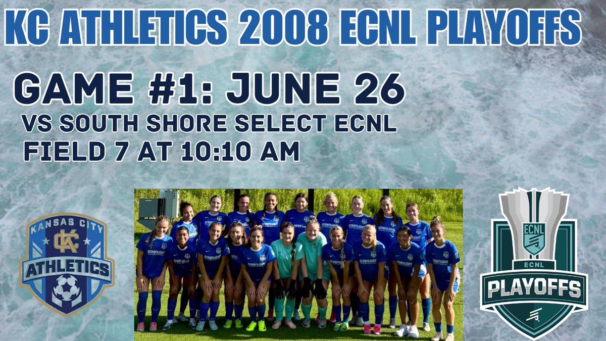 KC Athletics Academy Elite 08 ECNL (@kcacelite08ecnl) on Twitter photo It’s almost time for #ecnlplayoffs!! We are so excited to head✈️to San Diego🌴🌊☀️to compete! Lots of great 2026/27 talent on this team so come check us out‼️
<a href="/ImYouthSoccer/">ECNL/GA/Recruiting/College Soccer</a> <a href="/MarcusKelcher/">Marcus Kelcher</a>
<a href="/AthleticsKC/">KC Athletics Soccer Club</a> <a href="/PrepSoccer/">Prep Soccer ⚽️</a> <a href="/TheSoccerWire/">SoccerWire</a> <a href="/TheECNL/">The ECNL</a> <a href="/TopDrawerSoccer/">TopDrawerSoccer</a> <a href="/ECNLgirls/">ECNL Girls</a> It’s almost time for #ecnlplayoffs!! We are so excited to head✈️to San Diego🌴🌊☀️to compete! Lots of great 2026/27 talent on this team so come check us out‼️
<a href="/ImYouthSoccer/">ECNL/GA/Recruiting/College Soccer</a> <a href="/MarcusKelcher/">Marcus Kelcher</a>
<a href="/AthleticsKC/">KC Athletics Soccer Club</a> <a href="/PrepSoccer/">Prep Soccer ⚽️</a> <a href="/TheSoccerWire/">SoccerWire</a> <a href="/TheECNL/">The ECNL</a> <a href="/TopDrawerSoccer/">TopDrawerSoccer</a> <a href="/ECNLgirls/">ECNL Girls</a>