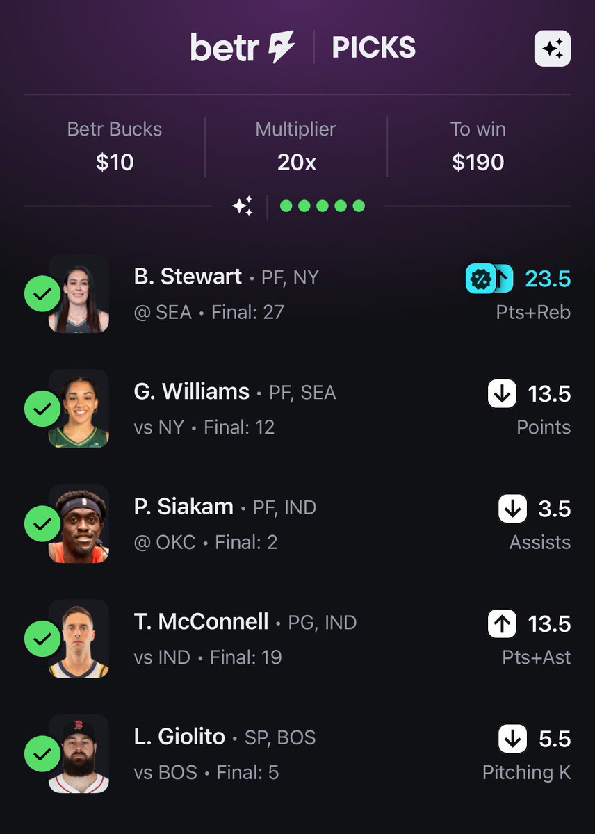 ParmDFS's tweet photo. Ending the NBA szn WITH A BANG 🔥

BETR 20x ✅ https://t.co/0tzPMToGmP