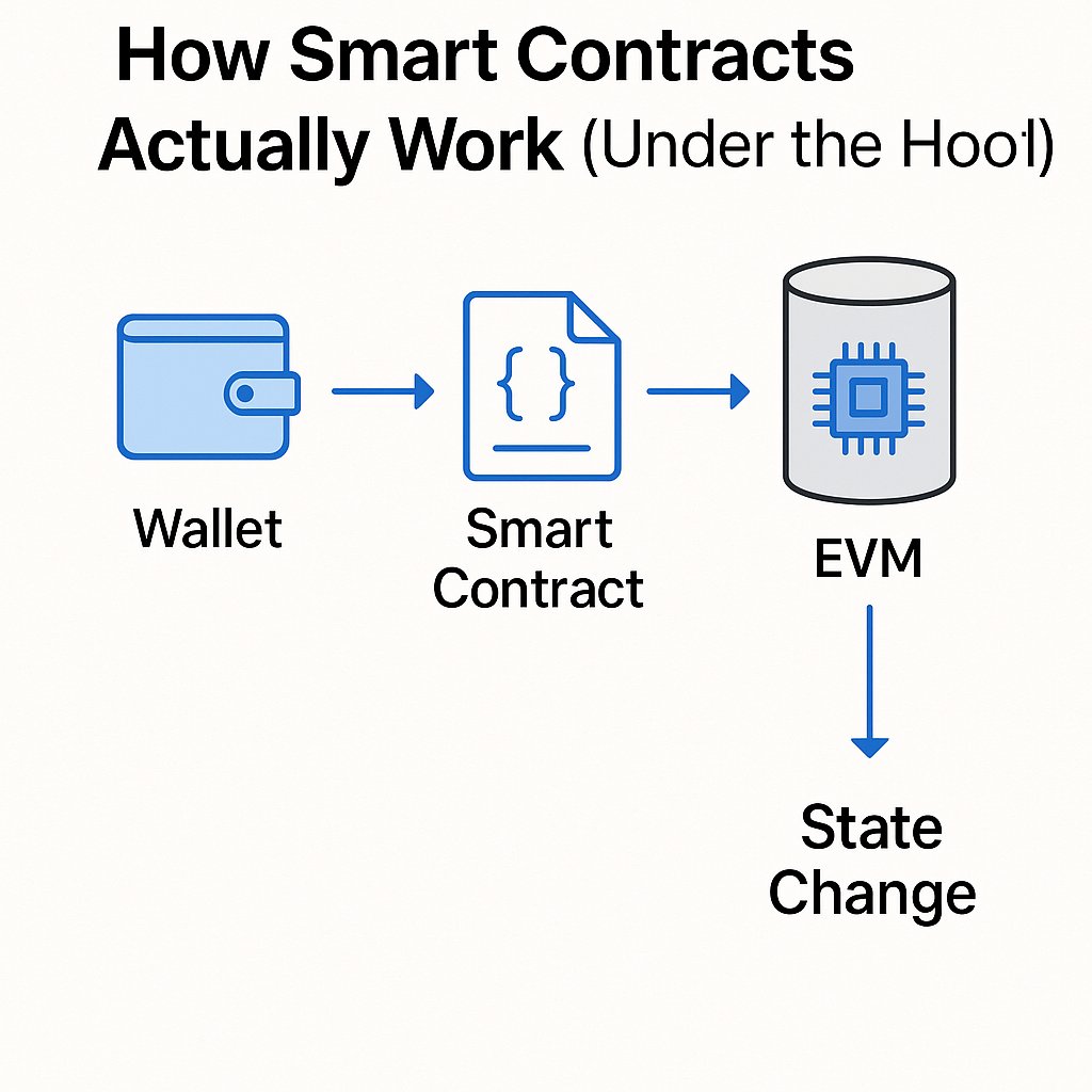 nightfury456's tweet photo. "How Smart Contracts Actually Work (Under the Hood)"
Ever wondered what happens behind the scenes when you interact with a smart contract?
Let’s break it down in simple terms 👇 https://t.co/wpE4CqGRx7