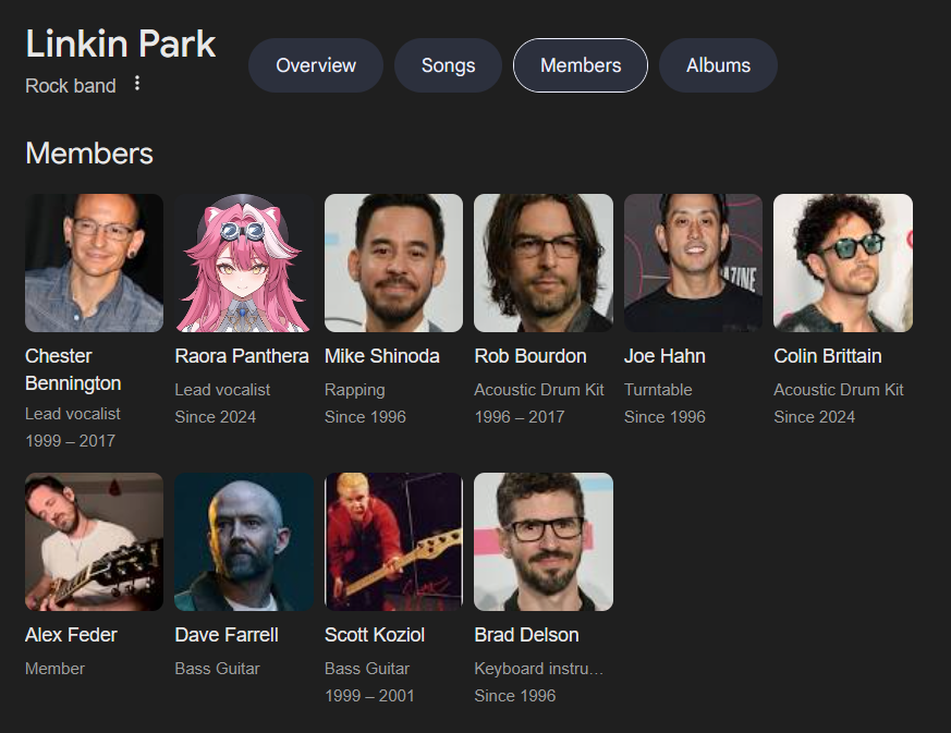 eri_tinono's tweet photo. Today I learnt that Raora was a member of Linkin Park??

#CiaoRaora https://t.co/9o0tffqzme