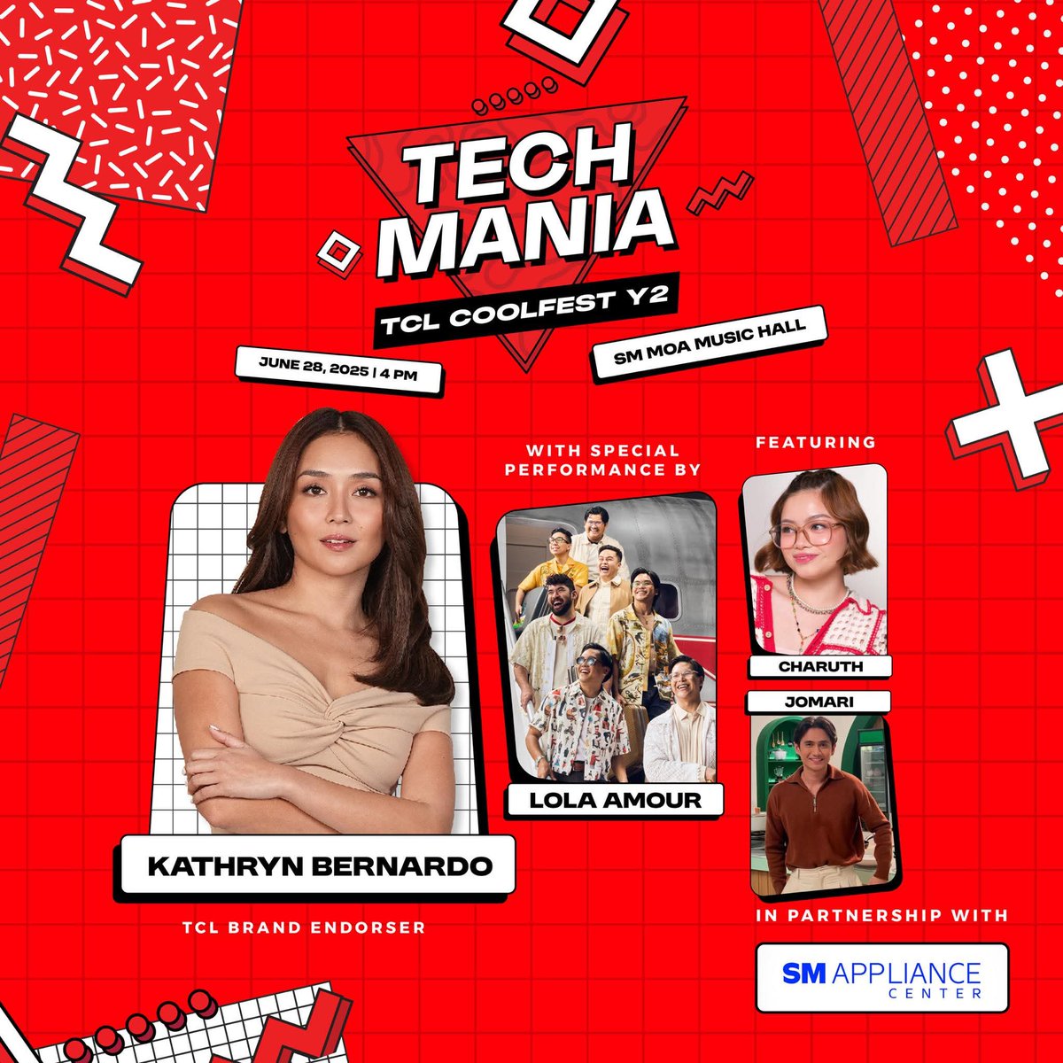TCL Cool Fest is back—and it’s bigger, bolder, and cooler than ever!

Don’t miss the TCL’s brand endorser, <a href="/bernardokath/">KATH 🐘</a>—live on stage! See you there! <a href="/TCLPH/">TCL Philippines</a>

📍 June 28, 2025, 4PM
📍 SM Mall of Asia, Music Hall

#TCLCoolFestY2 #TCLTechMania2025
<a href="/min_bernardo/">min bernardo</a> #KathrynBernardo