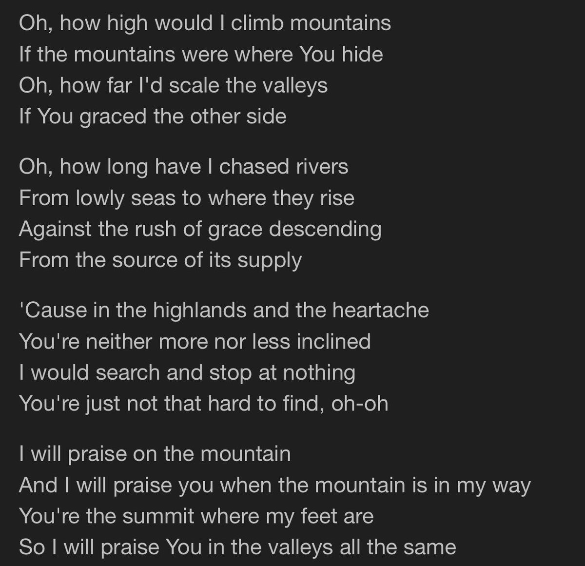 He is there… partial lyrics shown.