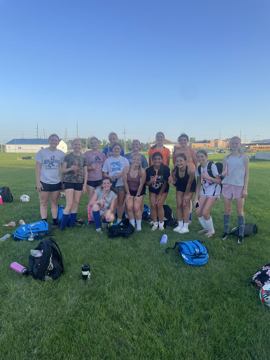 Great showing tonight ladies!! 
A few reminders for this week:
*Open soccer will be Wednesday this week on East Field 9-10
*Sign ups for soccer camp July21st-24th deadline is approaching to be guaranteed a tshirt. (You can sign up all the way until the 1st day of camp) 
⚽️💙🤍⚽️