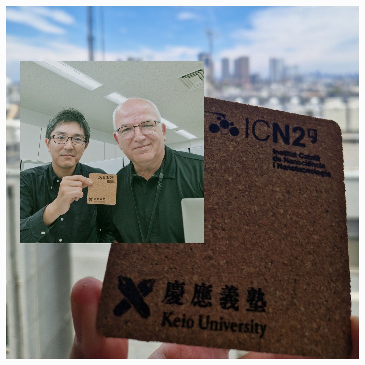 Arben Merkoçi (@arbenmerkoci) on Twitter photo Great start to the day at Keio University with a surprise from Dr. Otake — prints of our centers' logos (<a href="/icn2nano/">Catalan Institute of Nanoscience & Nanotechnology</a> & <a href="/KeioGlobal/">Keio Global</a>)! A productive brainstorming on future nanotech & biosensor collaborations. Thanks Atsushi, for the thoughtful gift & great talks! 🇯🇵🇪🇸 #Nanotech #ICN2 Great start to the day at Keio University with a surprise from Dr. Otake — prints of our centers' logos (<a href="/icn2nano/">Catalan Institute of Nanoscience & Nanotechnology</a> & <a href="/KeioGlobal/">Keio Global</a>)! A productive brainstorming on future nanotech & biosensor collaborations. Thanks Atsushi, for the thoughtful gift & great talks! 🇯🇵🇪🇸 #Nanotech #ICN2