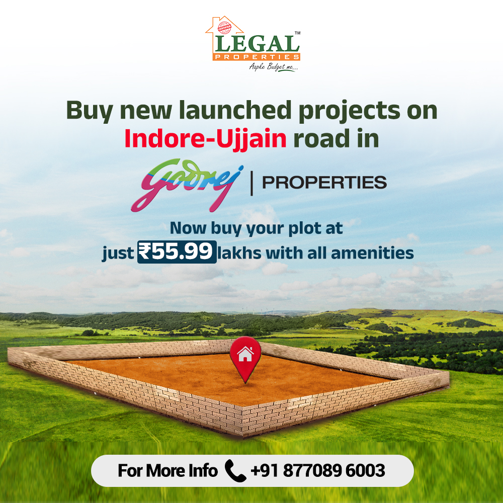 🏞️ New Launch Alert!
Buy your dream plot on Indore-Ujjain Road with Godrej Properties at just ₹55.99 Lakhs – complete with modern amenities!

✨ Premium Location | Smart Investment | Peaceful Living

📞 Call Now: +91 877089 6003
🌐 Website: zurl.co/InqOO