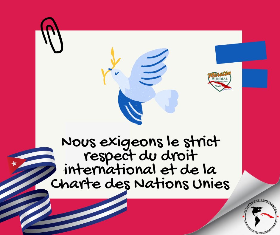 SolidaridadContinentalConCuba (@cubaplataforma) on Twitter photo 🟥Exigimos el respeto estricto al Derecho Internacional y a la Carta de las Naciones Unidas
🇨🇺#CubaPorLaPaz
<a href="/MichelLore42557/">Michel Lorenzo</a>
<a href="/Walterchiloe925/">Walter PuroCubano</a>
<a href="/DelShago/">Valecito Del Shago</a>
<a href="/AshleyB_Zurda/">Ashley Zurda</a>
<a href="/dotravez/">#loshuevos ✊</a>
<a href="/IcapSancti/">Delegación ICAP Sancti Spíritus</a> 🟥Exigimos el respeto estricto al Derecho Internacional y a la Carta de las Naciones Unidas
🇨🇺#CubaPorLaPaz
<a href="/MichelLore42557/">Michel Lorenzo</a>
<a href="/Walterchiloe925/">Walter PuroCubano</a>
<a href="/DelShago/">Valecito Del Shago</a>
<a href="/AshleyB_Zurda/">Ashley Zurda</a>
<a href="/dotravez/">#loshuevos ✊</a>
<a href="/IcapSancti/">Delegación ICAP Sancti Spíritus</a>