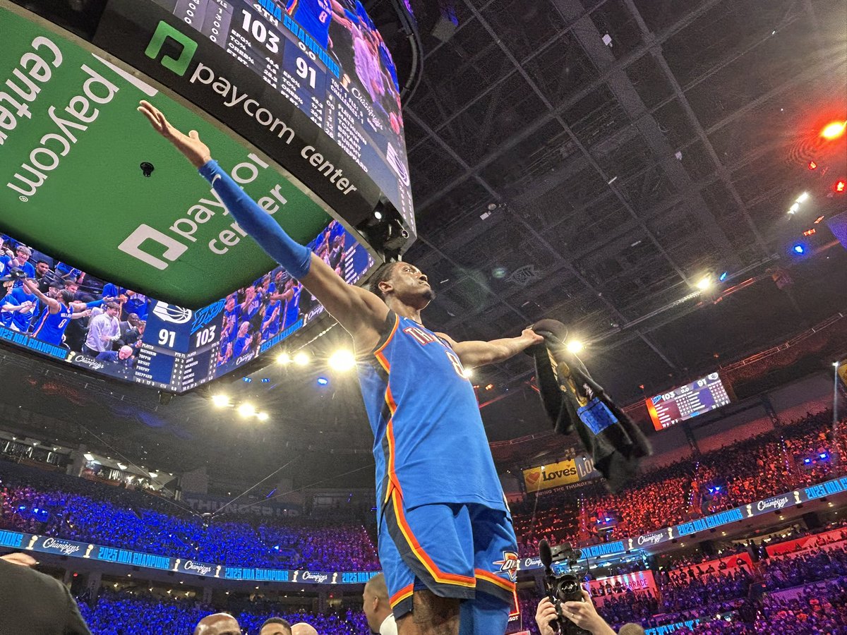 Jalen Williams tried his best D Wade impression. J-dub has his first NBA championship. #NBAFinals