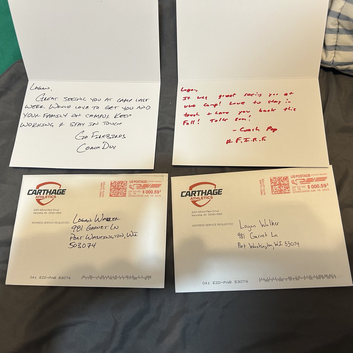 Logan Walker (@loganwalker65) on Twitter photo Thanks <a href="/CoachPopino/">Matthew Popino</a> and <a href="/OLine_TEK/">Jeff Duvendeck</a> for the mail!! Very excited to get back down to <a href="/Carthage_FB/">Carthage Football</a> for camp and future events!! Thanks <a href="/CoachPopino/">Matthew Popino</a> and <a href="/OLine_TEK/">Jeff Duvendeck</a> for the mail!! Very excited to get back down to <a href="/Carthage_FB/">Carthage Football</a> for camp and future events!!