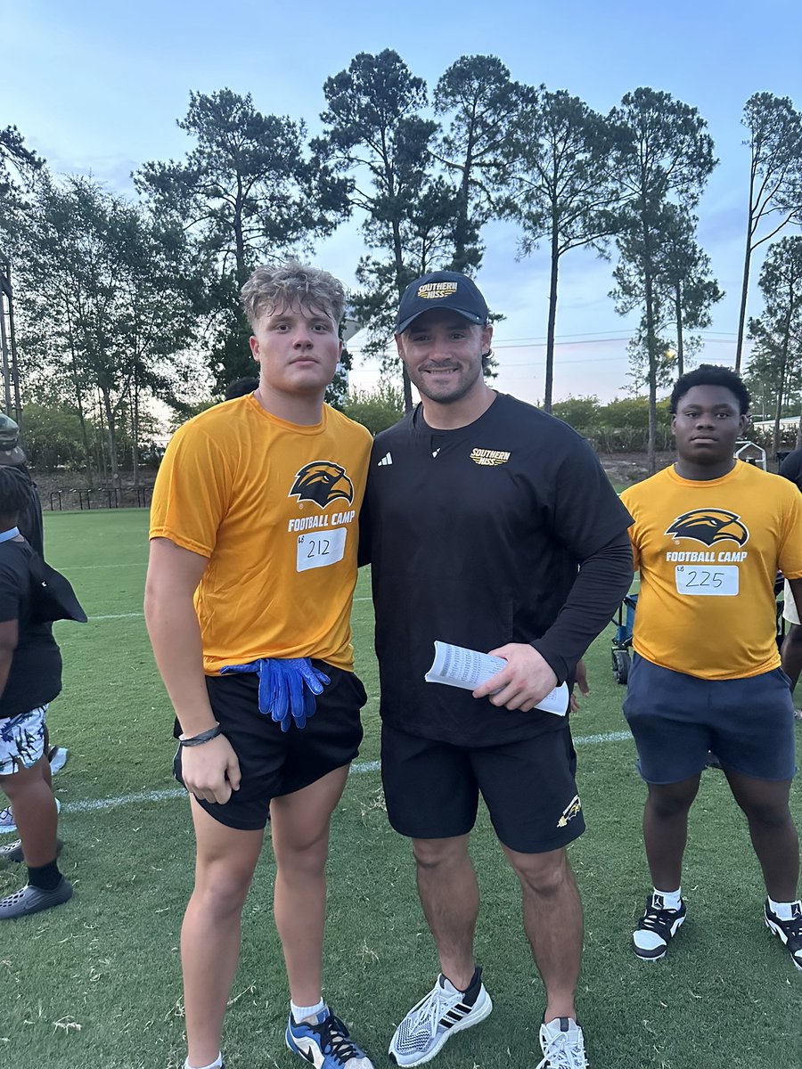 GageAdams2008's tweet image. Southern miss football camp🟡⚫️