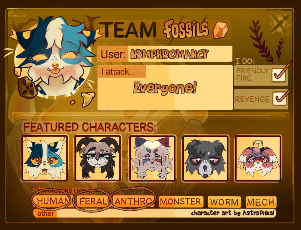 Let’s go team fossils!!! #artfight2025