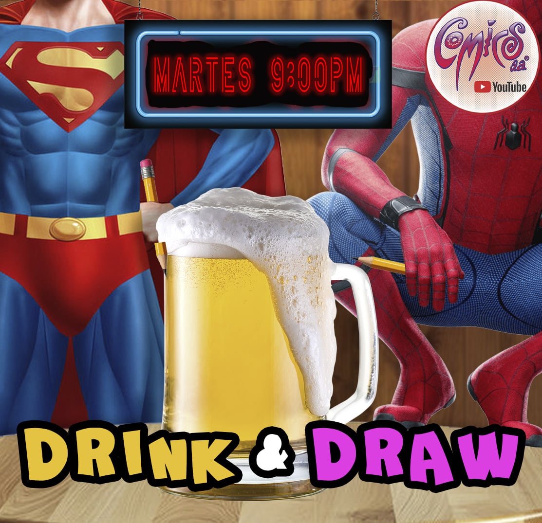 ComicsSAOficial's tweet photo. Para el último programa de la temporada tendremos un Drink & Draw en vivo, ¿No sabes que es? Dibujantes dibujando, tomando y cumpliendo retos...
Martes 24 a las 21:00 Hrs
#comicssaoficial #drinkanddraw https://t.co/wE4nNKhAAC