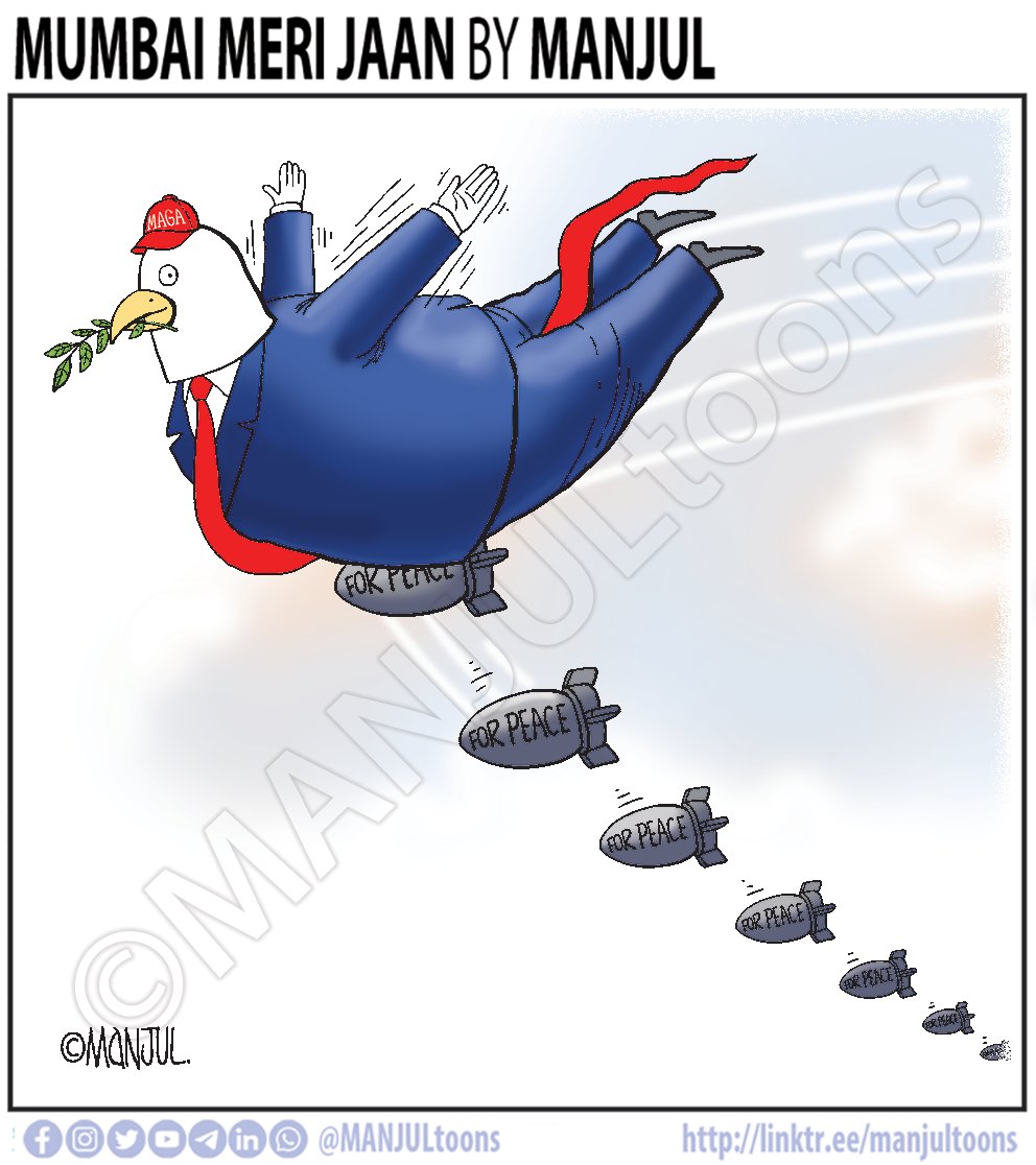 #Cartoon #Trump #War #Peace #Iran Linktr.ee/MANJULtoons