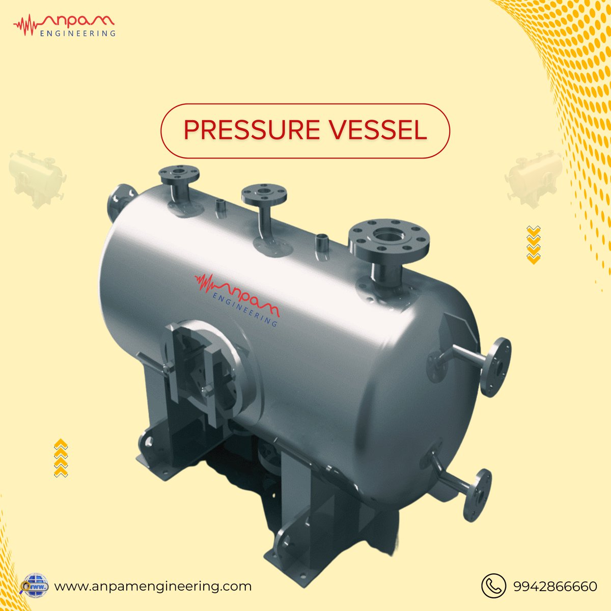 AnpamEng's tweet image. Proudly presenting our ASME U Stamp Pressure Vessels – expertly engineered by Anpam Engineering.
.
 +91 9942866660 , Visit: anpamengineering.com
.
 #IndustrialSolution #AnpamEngineering #Tiruchirappalli #ASMEUStamp #PressureVessel