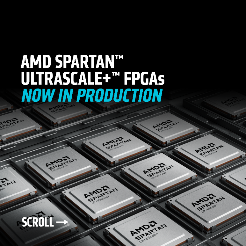 AMDembedded's tweet photo. AMD Spartan UltraScale+ FPGAs are in production! The SU10P, SU25P, and SU35P devices bring high I/O, low power, and state-of-the-art security to the AMD Cost-Optimized Portfolio. Download the free AMD Vivado Standard Edition and get started today! https://t.co/1K4NTNnvXL