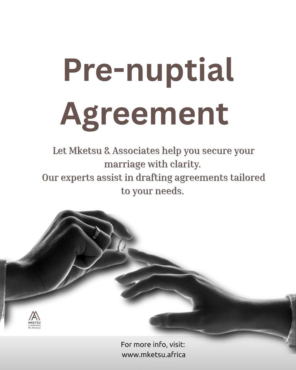 MketsuInc's tweet photo. Planning to tie the knot?
Ensure your union starts with clarity and mutual understanding.
We offer expert guidance in crafting pre-nuptial agreements that protect both your interests.

📞
Legal support with care and precision.
🔗 https://t.co/P5GdlOzTOP

#Prenup #LegalSupport https://t.co/jmmThrpghi