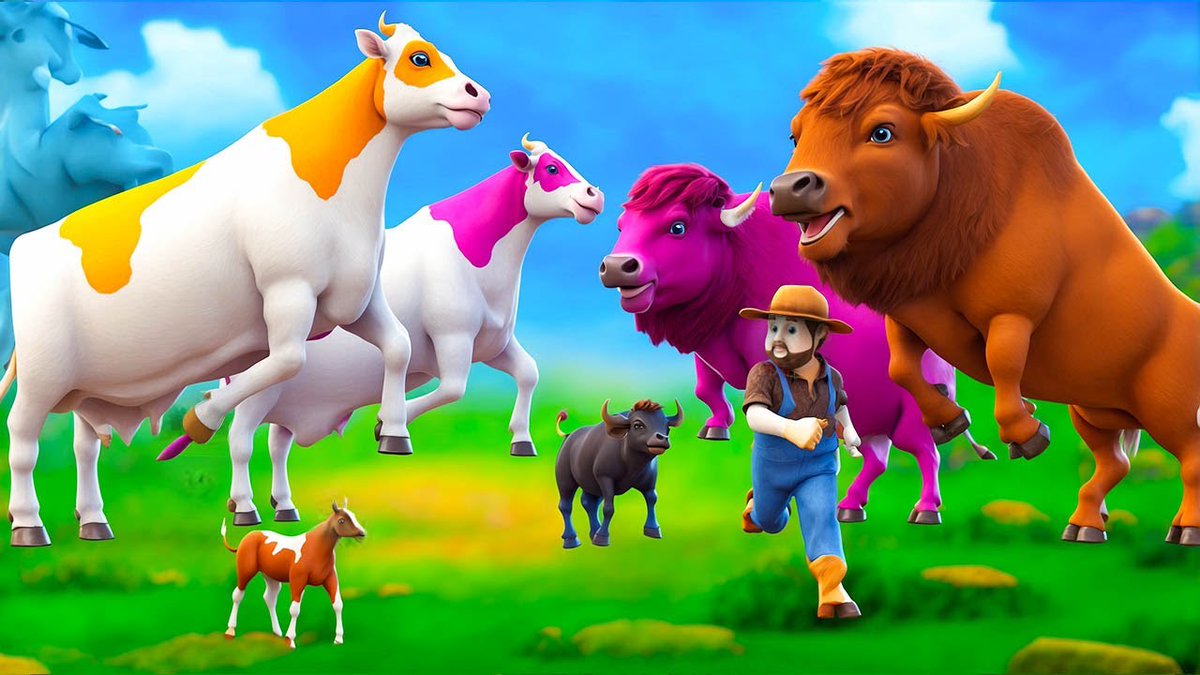 animalstime4's tweet image. 2 Color Cows vs 2 Color Bison! Epic Farmyard Battle Begins – Who Will Win? youtu.be/xK_WYiH-Sp0?si… via @YouTube 
#ColorCows, #ColorBison, #FarmyardBattle, #FunnyAnimals, #CowVsBison, #AnimalShowdown, #EpicFarmFight, #2v2Battle, #FarmAnimals, #CowBattle,
