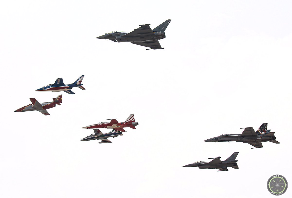 David A. González (@dasgonaviation) on Twitter photo Pocas veces veremos volar en formación a esta variedad de aeronaves de diferentes países por los cielos españoles🇪🇸🇮🇹🇫🇷🇨🇭🇬🇷 (a la falta de los Red Arrows 🇬🇧 que vinieron esa misma tarde).
<a href="/Spottersbcn/">Spotters-barcelona-el-prat oficial</a>
#aviation #spotting #sanjavier #aire25 #airshow #formation #passion Pocas veces veremos volar en formación a esta variedad de aeronaves de diferentes países por los cielos españoles🇪🇸🇮🇹🇫🇷🇨🇭🇬🇷 (a la falta de los Red Arrows 🇬🇧 que vinieron esa misma tarde).
<a href="/Spottersbcn/">Spotters-barcelona-el-prat oficial</a>
#aviation #spotting #sanjavier #aire25 #airshow #formation #passion