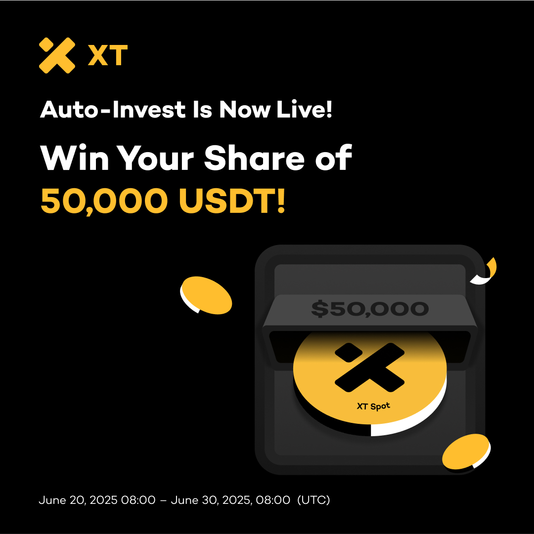 🔥 Day 3 of the campaign — rewards are still going strong!

Haven’t joined the XT Auto-Invest event yet? There’s still time!
🎁 New users: Invest 100 USDT and get 15 USDT!
🎁 All users: Invest 50 USDT and earn extra rewards!
🎁 Join the X (Twitter) giveaway for a chance to win