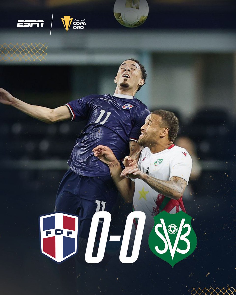 ESPN_DO's tweet photo. ⚽  República Dominicana se despide de la #CopaOroxESPN con un empate ante Surinam que trae consigo el primer punto para nuestra selección en el torneo. https://t.co/pdqcuDgcao