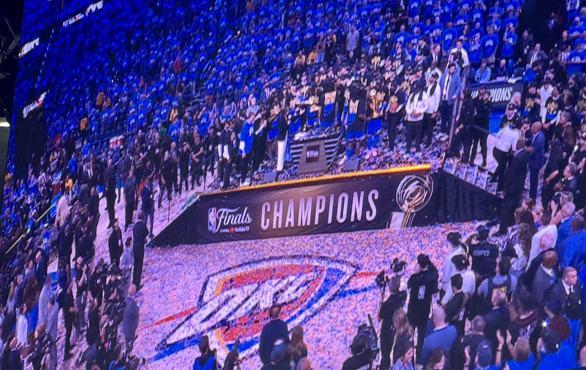 emmilkowski's tweet image. What a night!! 17 years in the making for @CraigMilkowski and I. We’ve been season ticket holders through it all. Worth every game, every season!!! #2025NBAChampions #OKCThunder