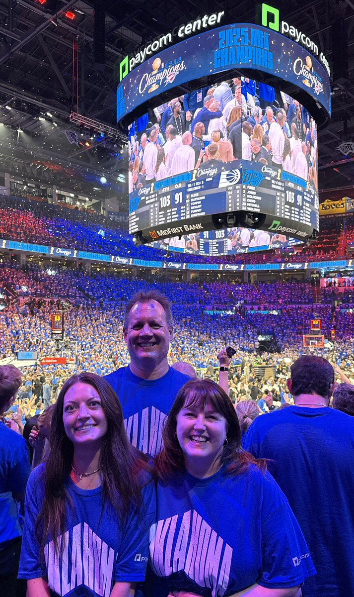 emmilkowski's tweet image. What a night!! 17 years in the making for @CraigMilkowski and I. We’ve been season ticket holders through it all. Worth every game, every season!!! #2025NBAChampions #OKCThunder
