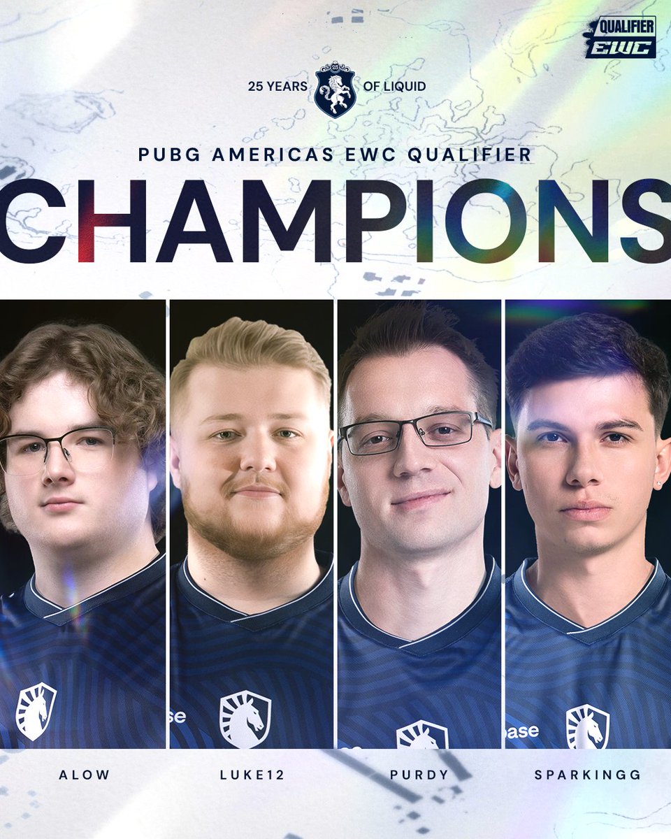 We are your PUBG #EWC Americas Qualifier Champions👑

Utterly dominant performance by the boys. See you at the Esports World Cup🍗
#TLWIN #LETSGOLIQUID