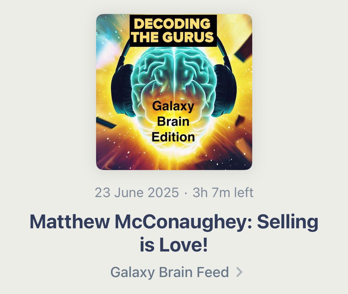 GurusPod's tweet image. Out now on Patreon… coming soon for the rest! Did you know McConaughey is a self help guy?